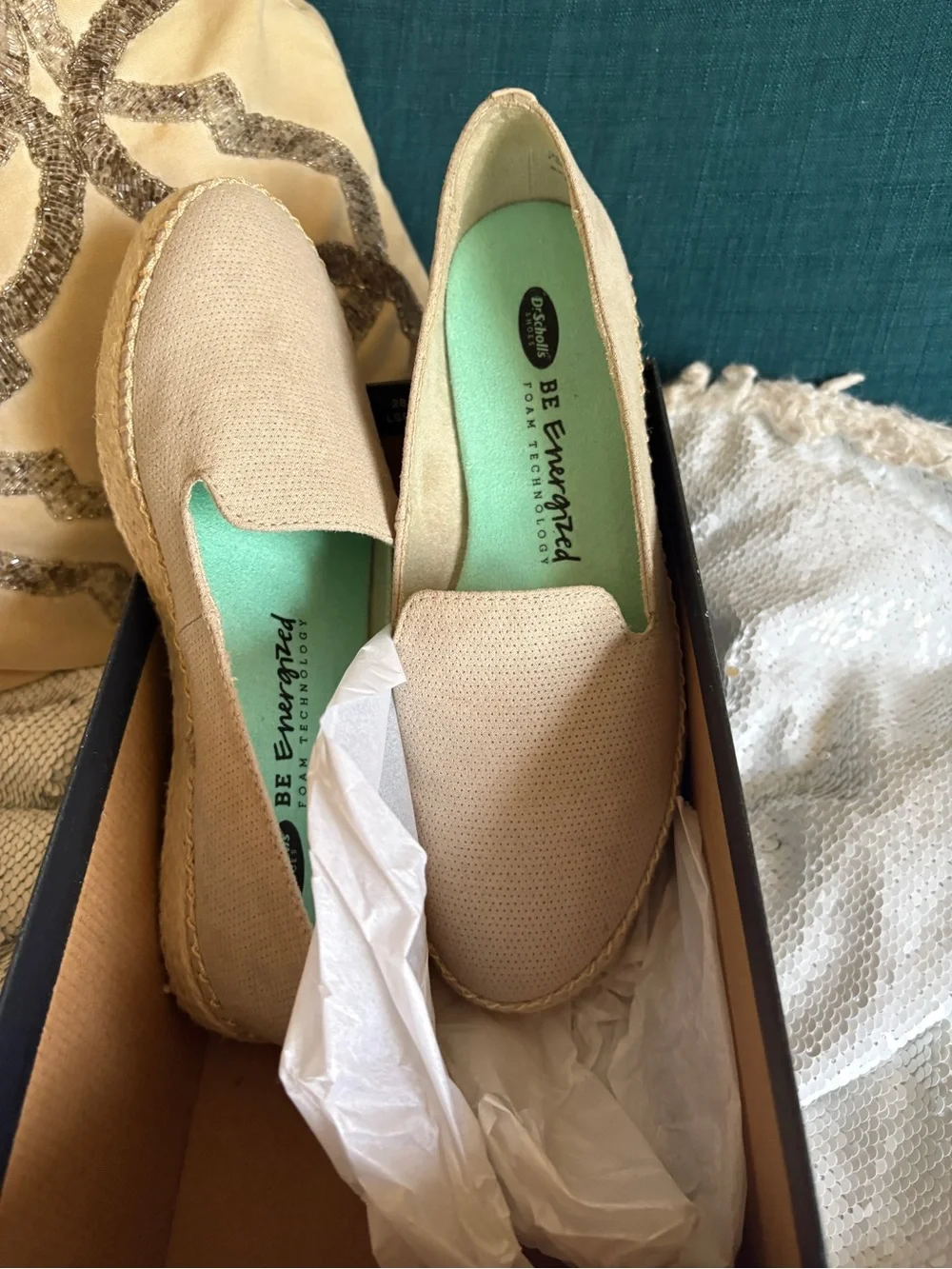 Dr. Scholl's taupe slip-on espadrilles